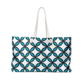 Teal Geometric Circle Weekender Bag — Stylish Travel Tote for Weekend Getaways