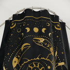 Cancer Zodiac Shower Curtain — Gold Celestial Crab Astrology Bathroom Decor