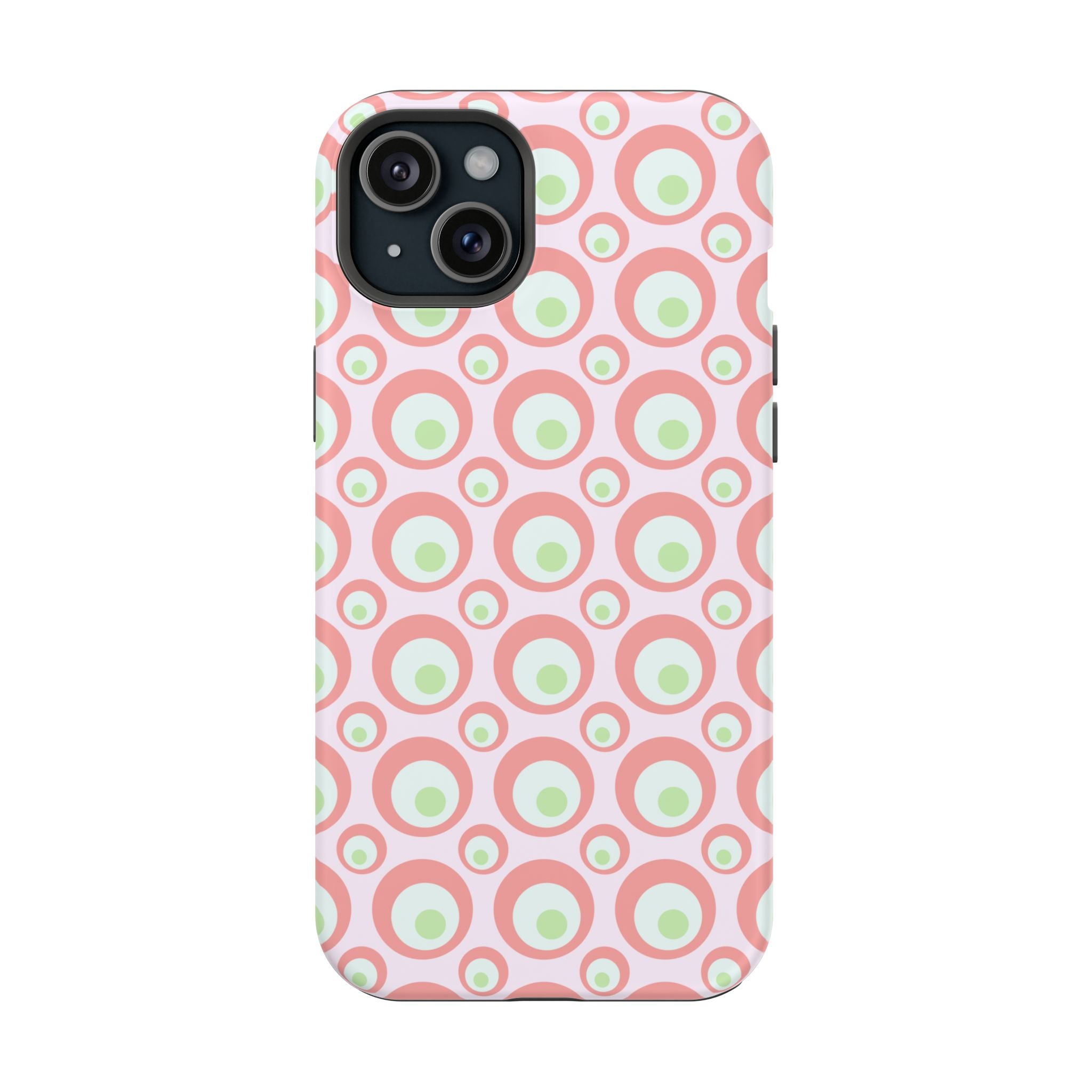 Pink Retro Circles Magnetic Impact-Resistant Phone Case