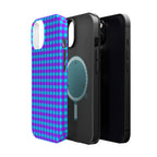Phone Case — Blue & Purple Gingham Magnetic Impact-Resistant Case