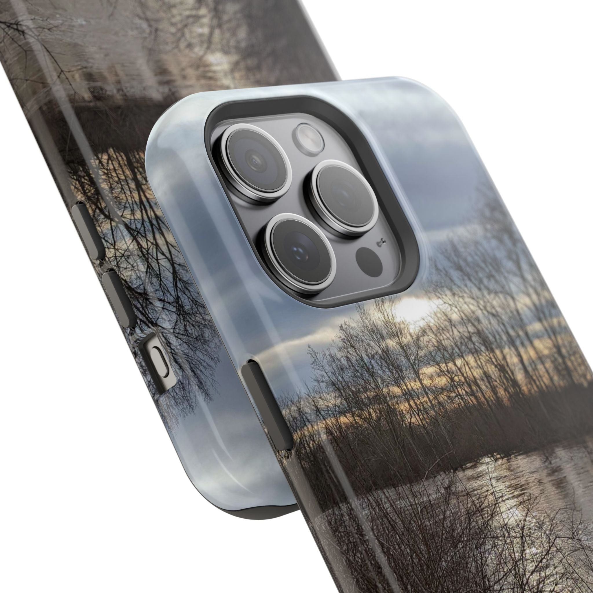 Phone Case — Moody Winter River Landscape Magnetic Impact-Resistant Case