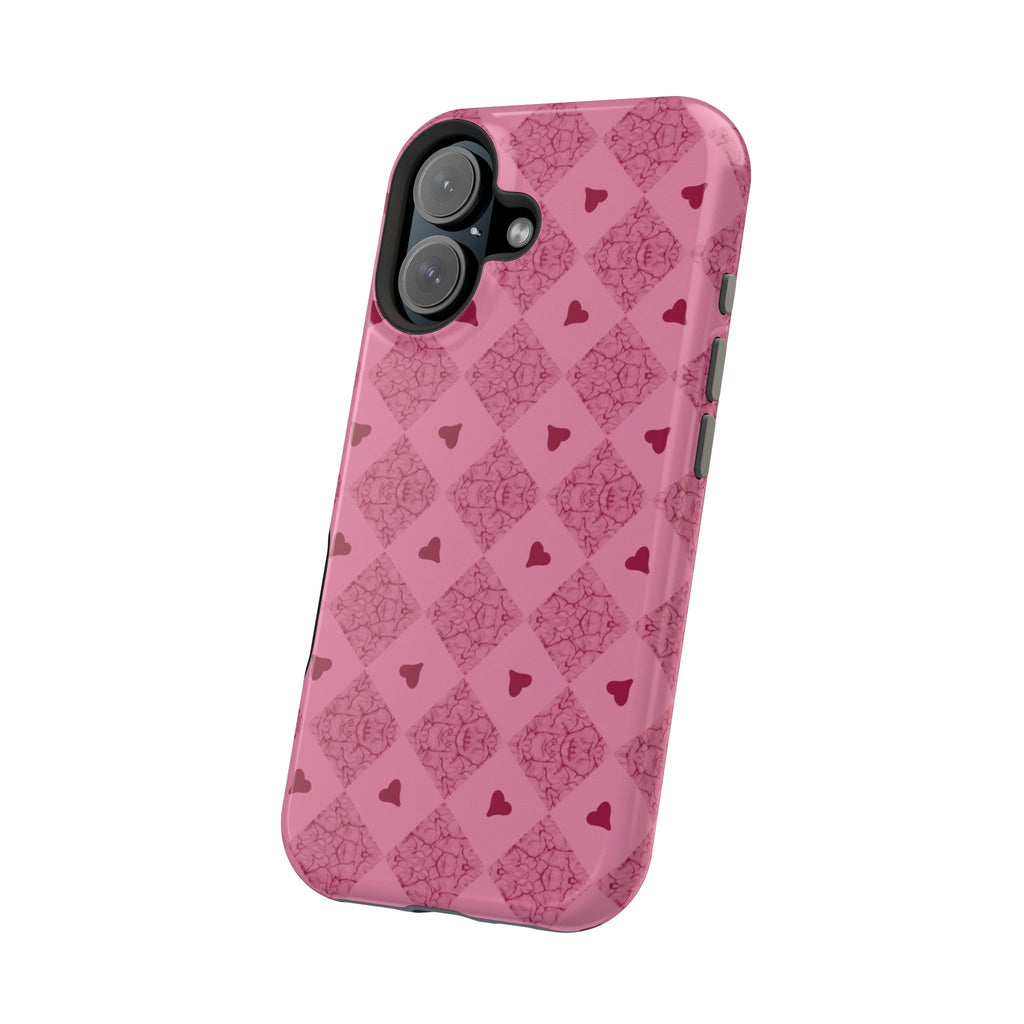 Pink Vintage Hearts Magnetic Impact-Resistant Phone Case