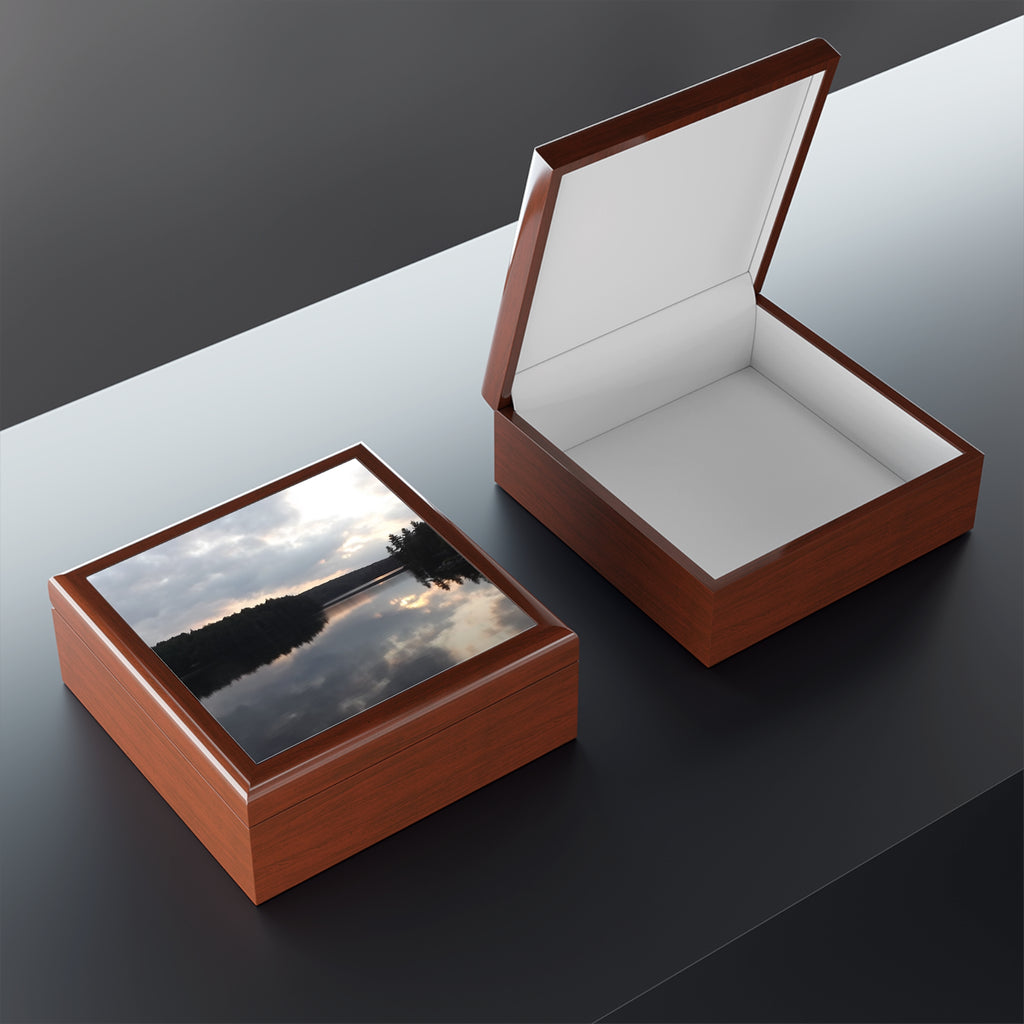 Lake Reflection Jewelry Box — Scenic Nature Keepsake Gift