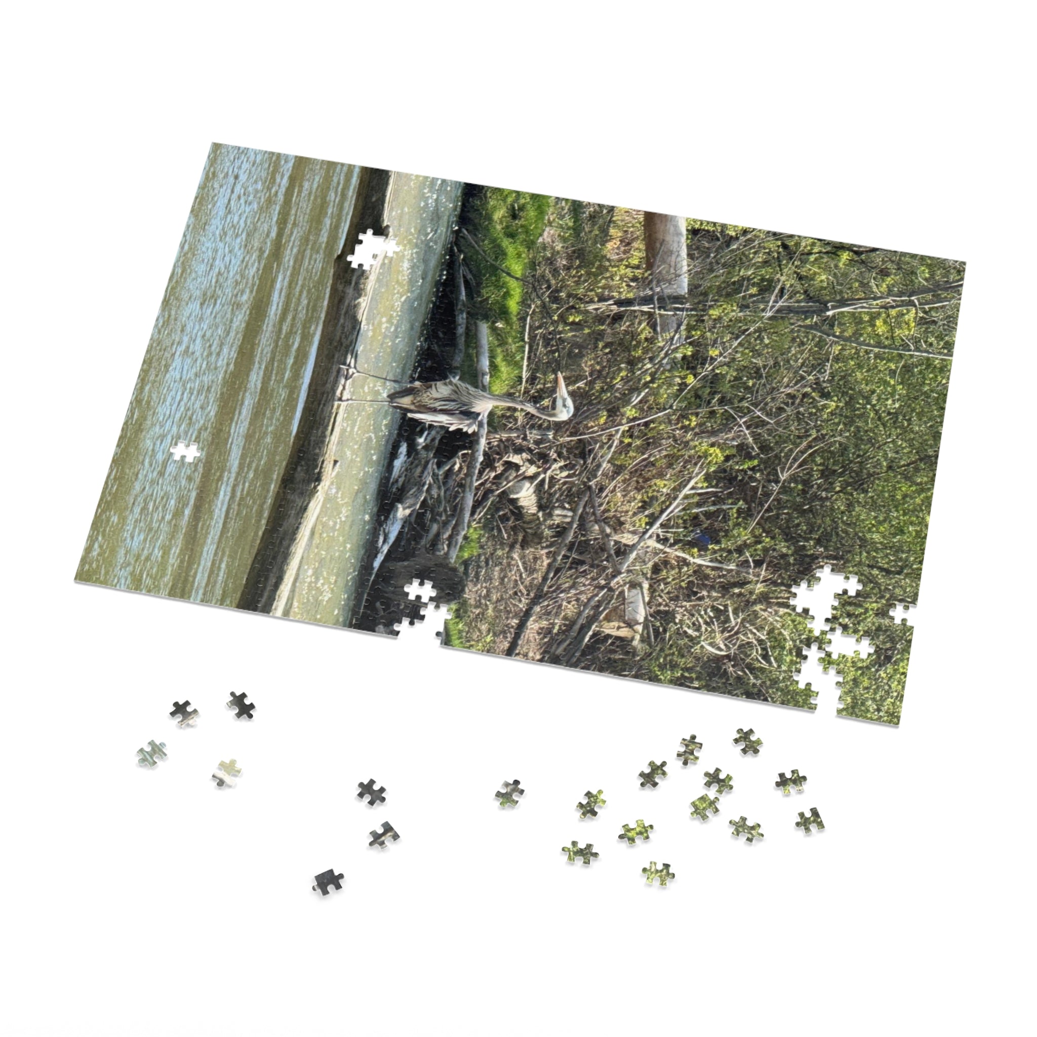 Heron Shoreline Jigsaw Puzzle with Tin – Nature Wildlife Puzzle