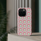 Pink Retro Circles Magnetic Impact-Resistant Phone Case