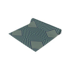 Geometric Diamond Table Runner — Modern Teal Cotton-Poly Accent