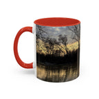 Sunset Reflection Coffee Mug — Forest Silhouette Accent Mug