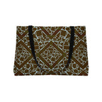 Weekender Tote Bag — Geometric Mosaic Brown Carryall