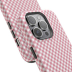 Pink Gingham Magnetic Impact-Resistant Phone Case