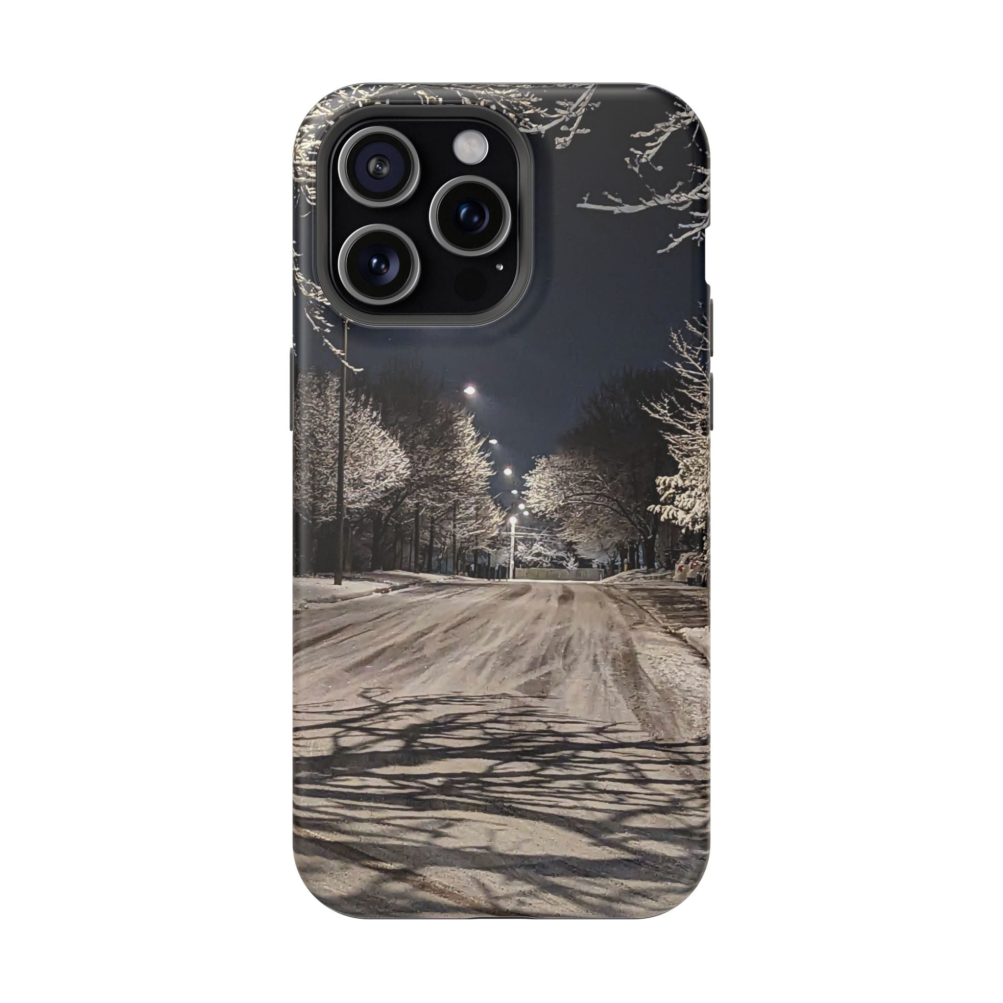 Winter Night Snow Road Magnetic Impact-Resistant Phone Case