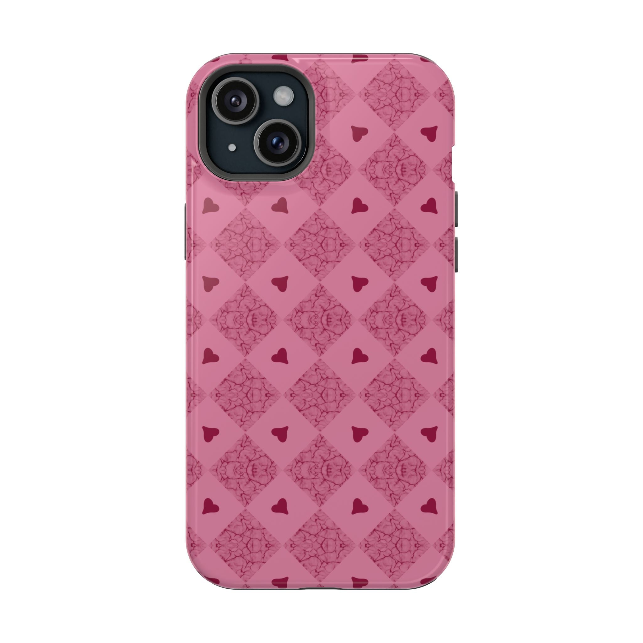 Pink Vintage Hearts Magnetic Impact-Resistant Phone Case