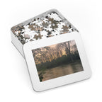 Sunset River Landscape Jigsaw Puzzle with Tin