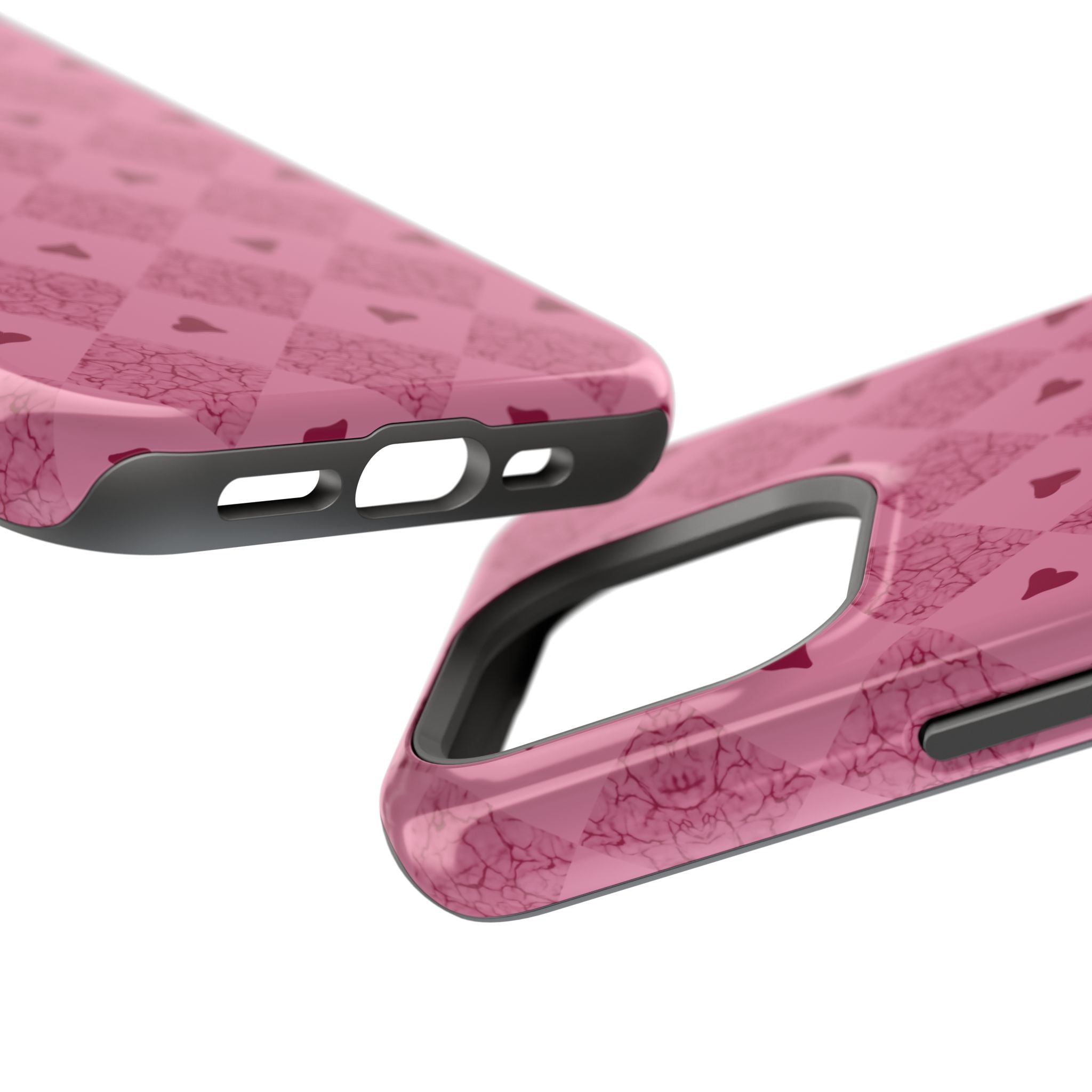 Pink Vintage Hearts Magnetic Impact-Resistant Phone Case
