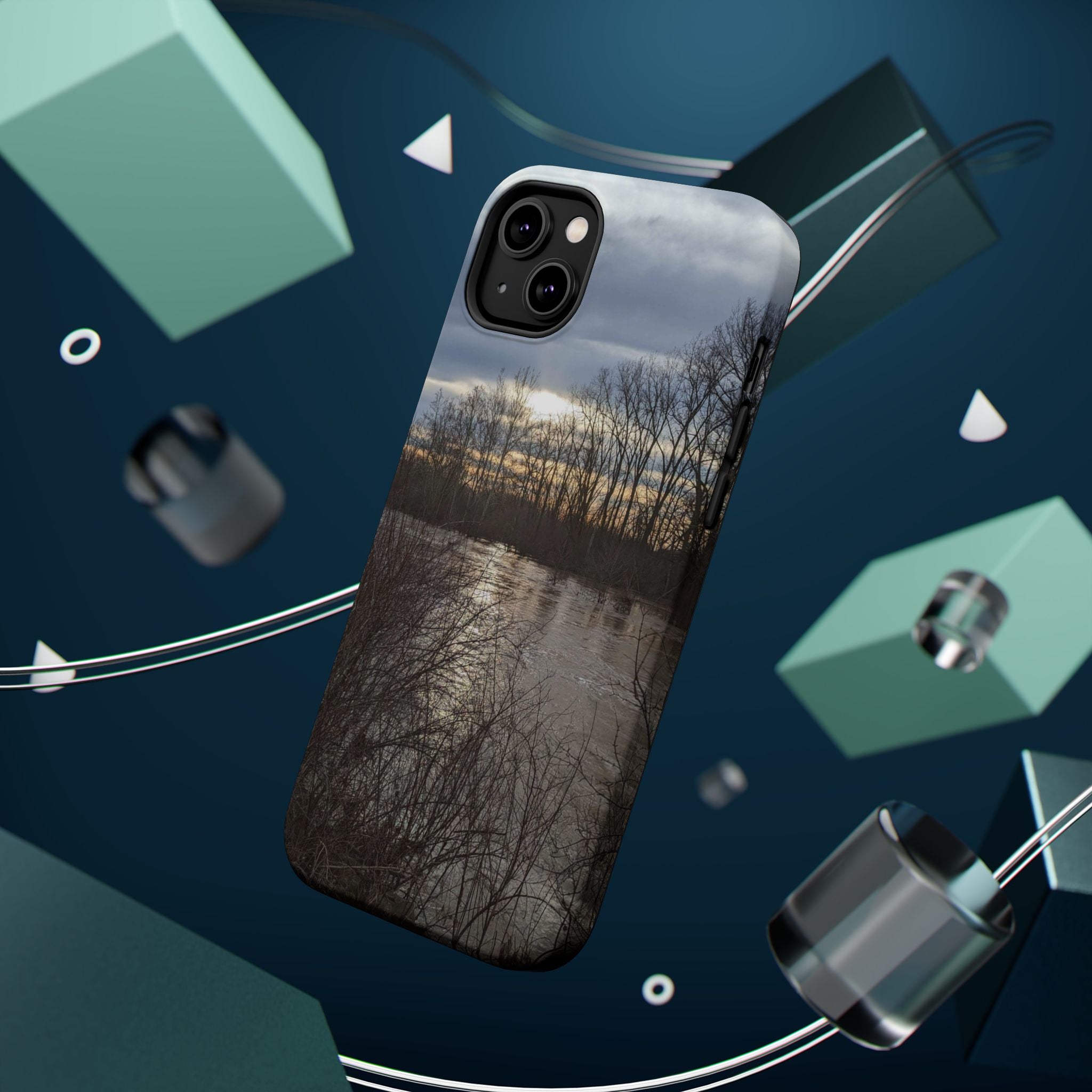 Phone Case — Moody Winter River Landscape Magnetic Impact-Resistant Case