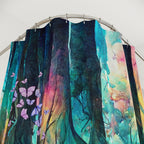 Whimsical Mushroom Grove Shower Curtain — Fantasy Forest Bathroom Decor