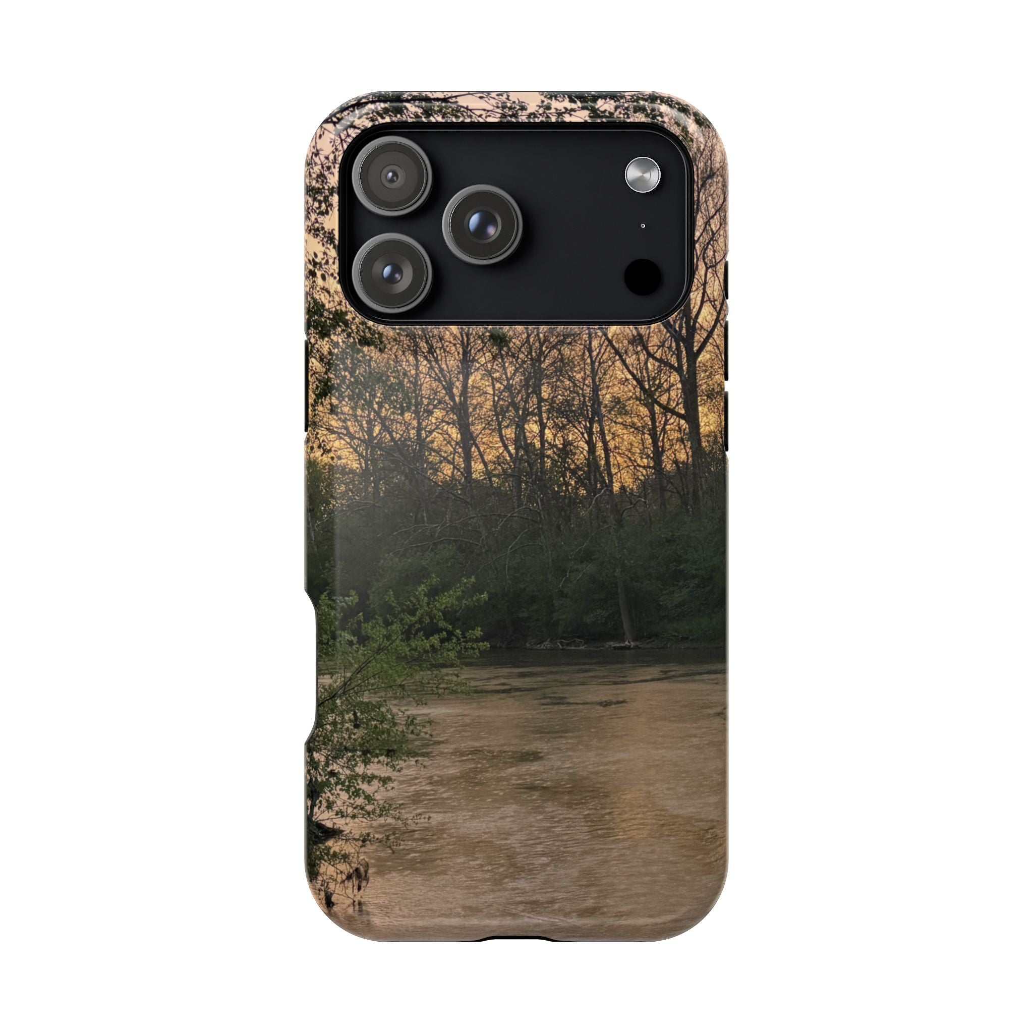Nature River Sunset Phone Case — Magnetic Impact‑Resistant