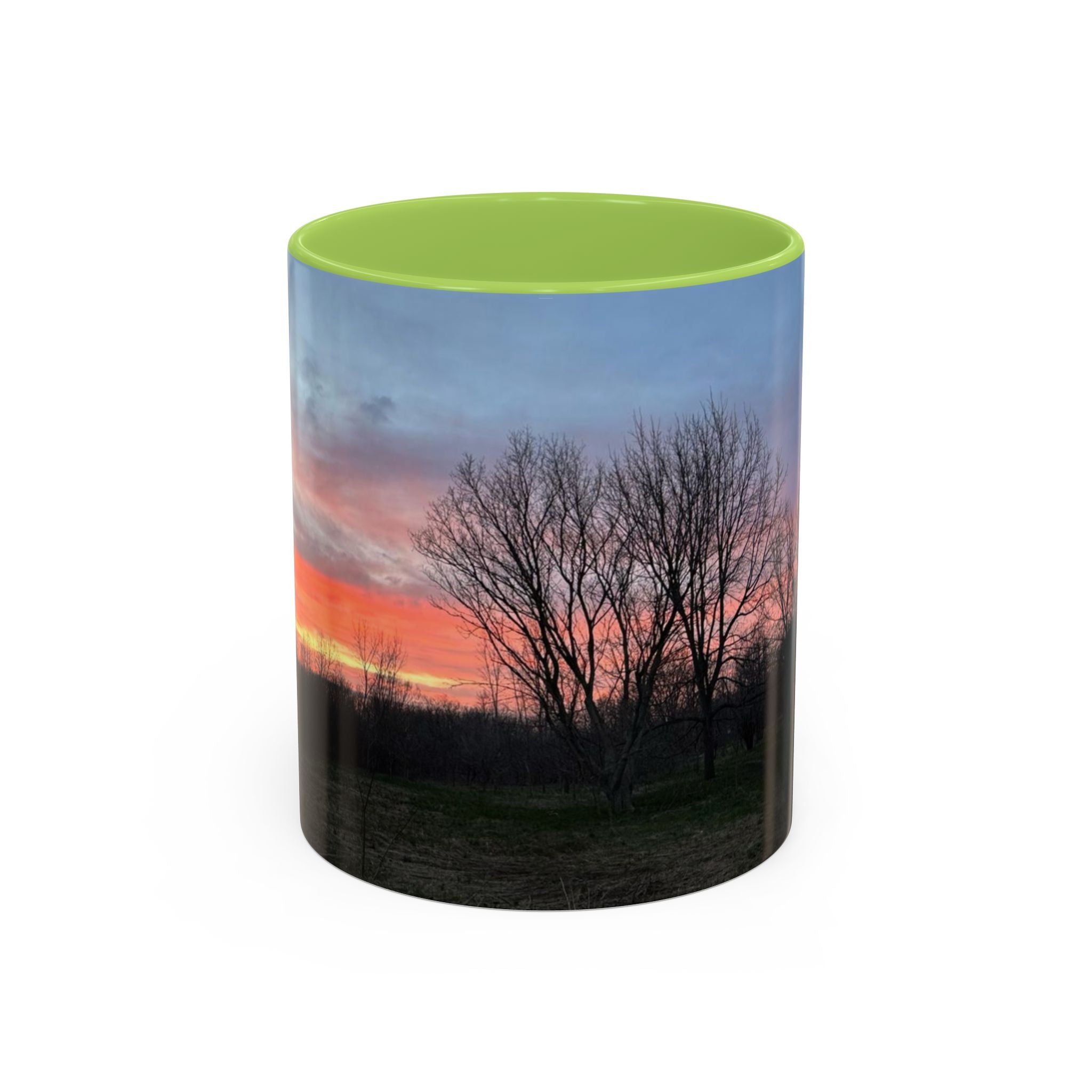 Sunset Silhouette In Derby, UK Coffee Mug — Scenic Tree Silhouette at Dusk (11/15oz)