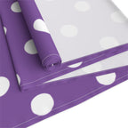 Purple White Polka Dot Table Runner — Cotton-Poly Decorative Accent for Dining, Parties & Easter