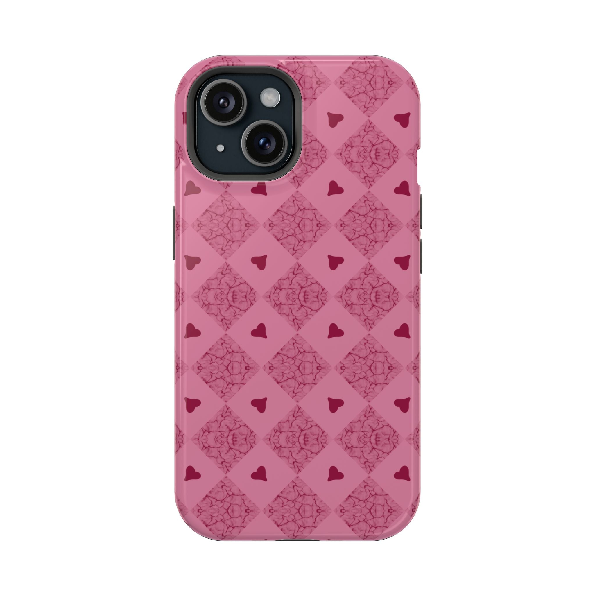 Pink Vintage Hearts Magnetic Impact-Resistant Phone Case