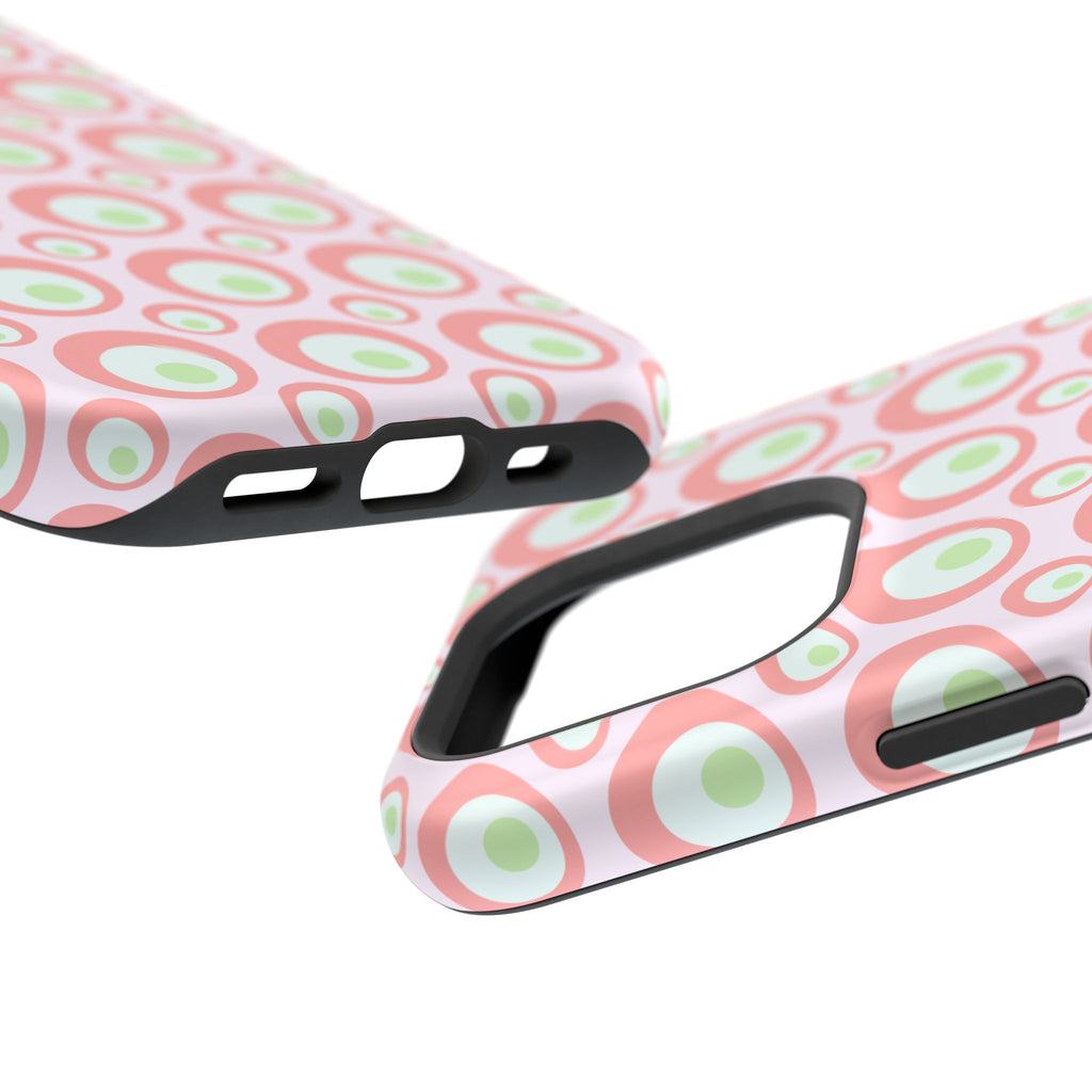 Pink Retro Circles Magnetic Impact-Resistant Phone Case