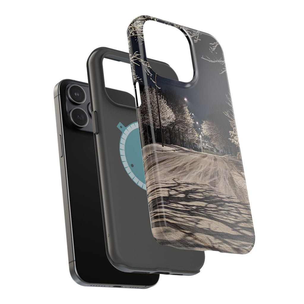 Winter Night Snow Road Magnetic Impact-Resistant Phone Case