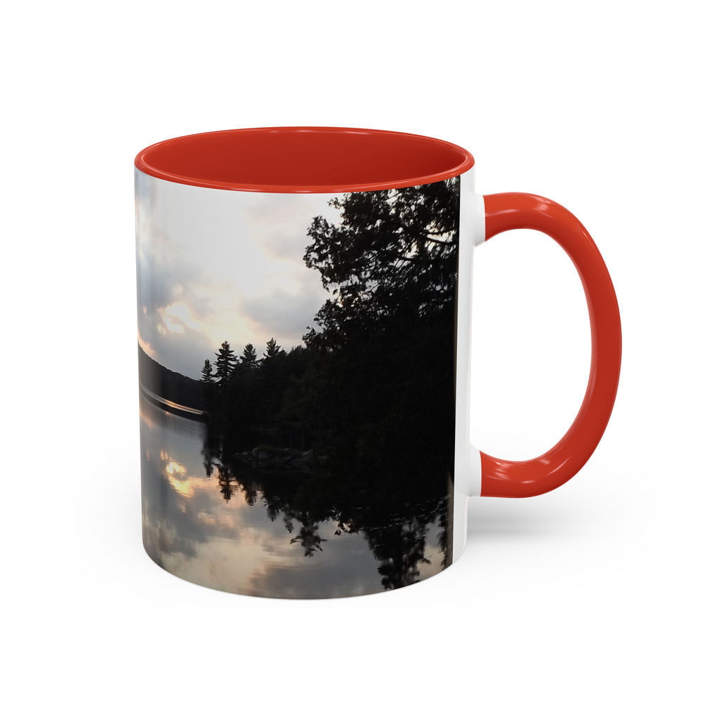Lake Sunset Accent Coffee Mug — Scenic Reflection Photography 11/15oz