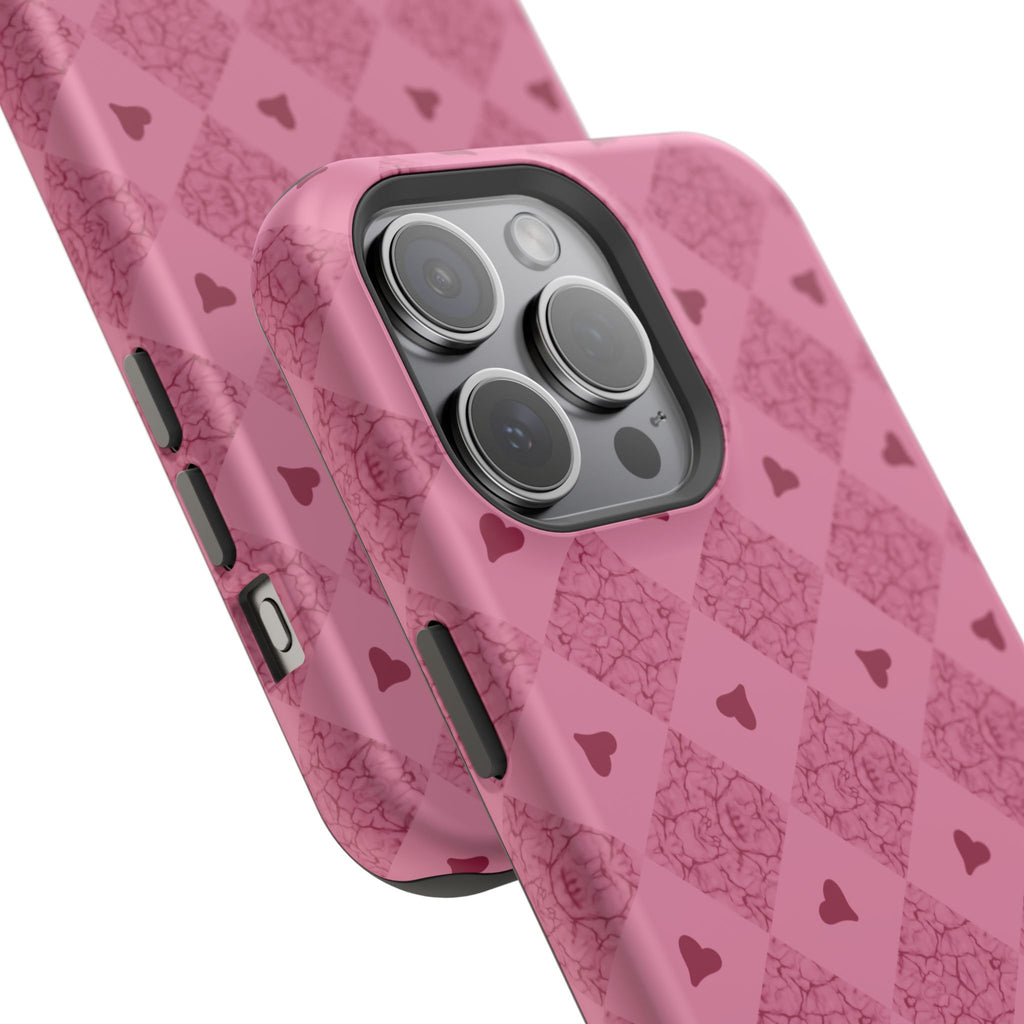 Pink Vintage Hearts Magnetic Impact-Resistant Phone Case