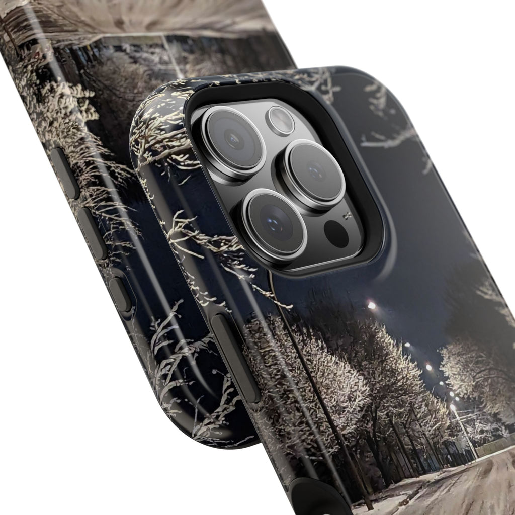 Winter Night Snow Road Magnetic Impact-Resistant Phone Case