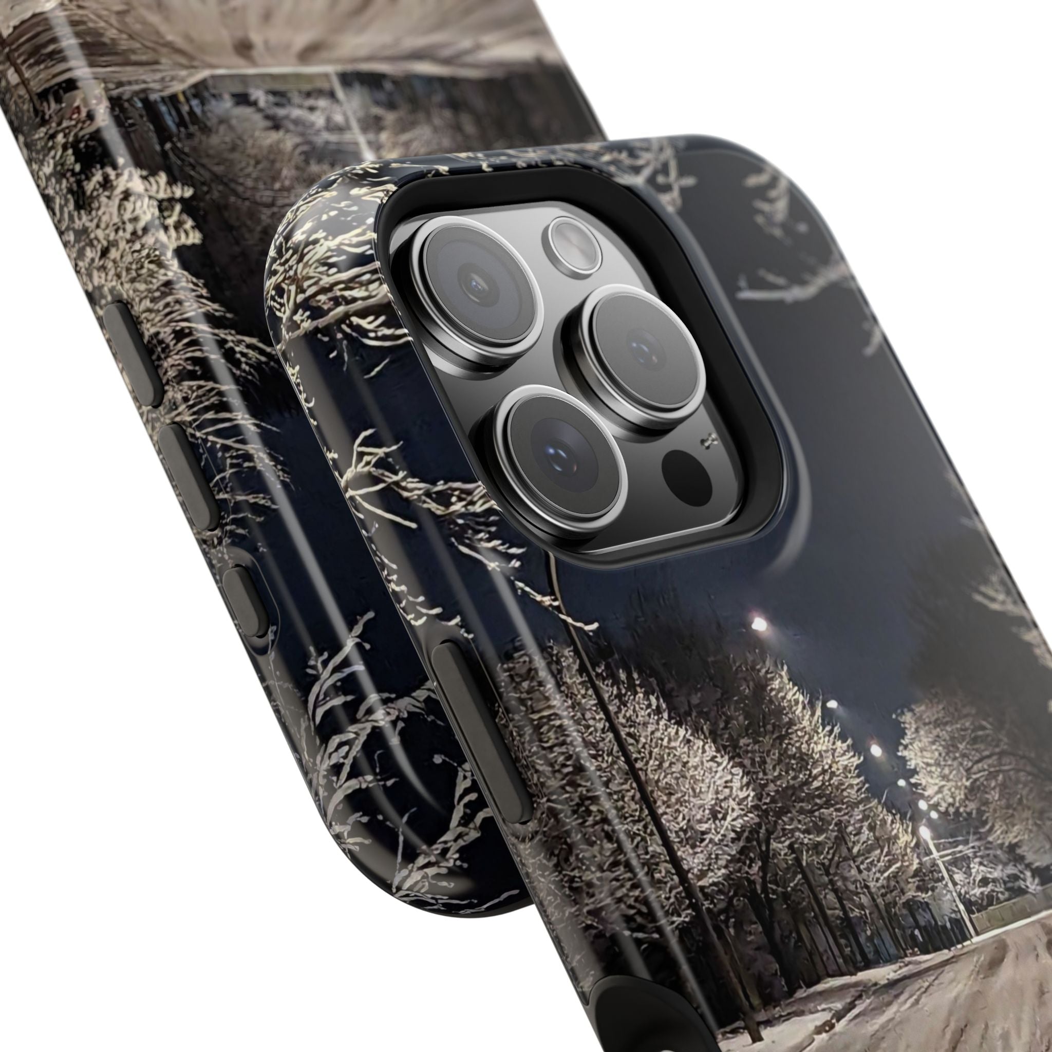 Winter Night Snow Road Magnetic Impact-Resistant Phone Case
