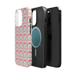Pink Retro Circles Magnetic Impact-Resistant Phone Case