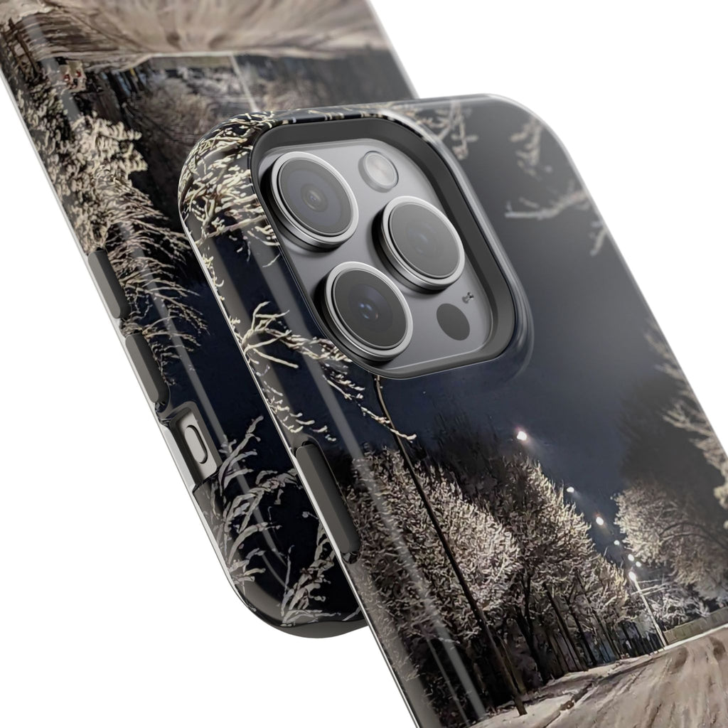 Winter Night Snow Road Magnetic Impact-Resistant Phone Case