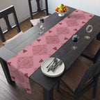 Pink Heart Patchwork Table Runner - Romantic Valentine Dining Decor