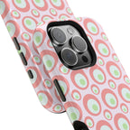 Pink Retro Circles Magnetic Impact-Resistant Phone Case