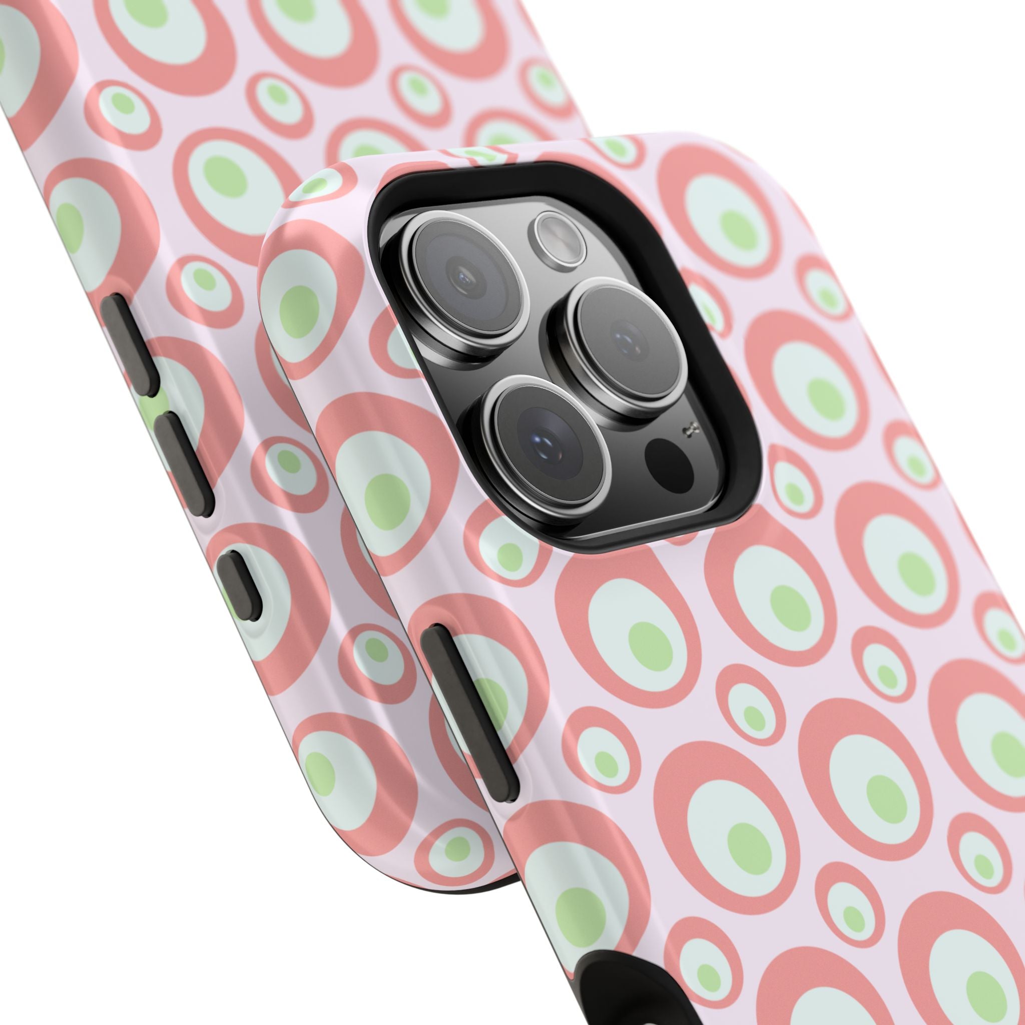 Pink Retro Circles Magnetic Impact-Resistant Phone Case