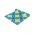 Geometric Blossom Table Runner — Blue & Lime Retro Pattern