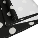 Black Polka Dot Table Runner – Classic Dotted Cotton-Poly Dining Accent