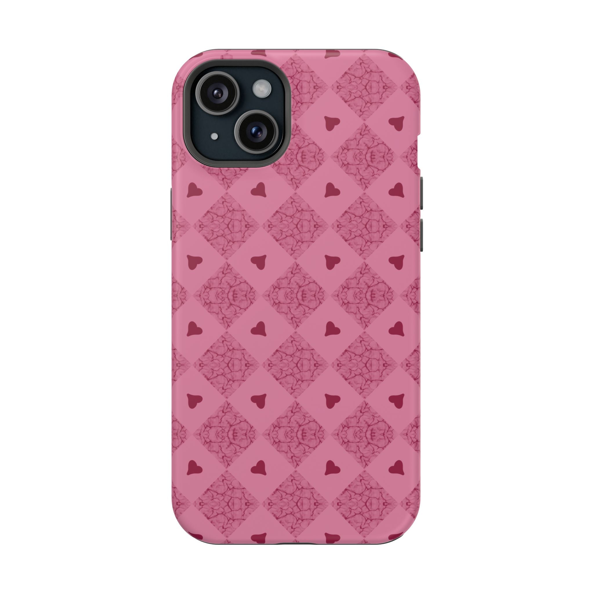 Pink Vintage Hearts Magnetic Impact-Resistant Phone Case