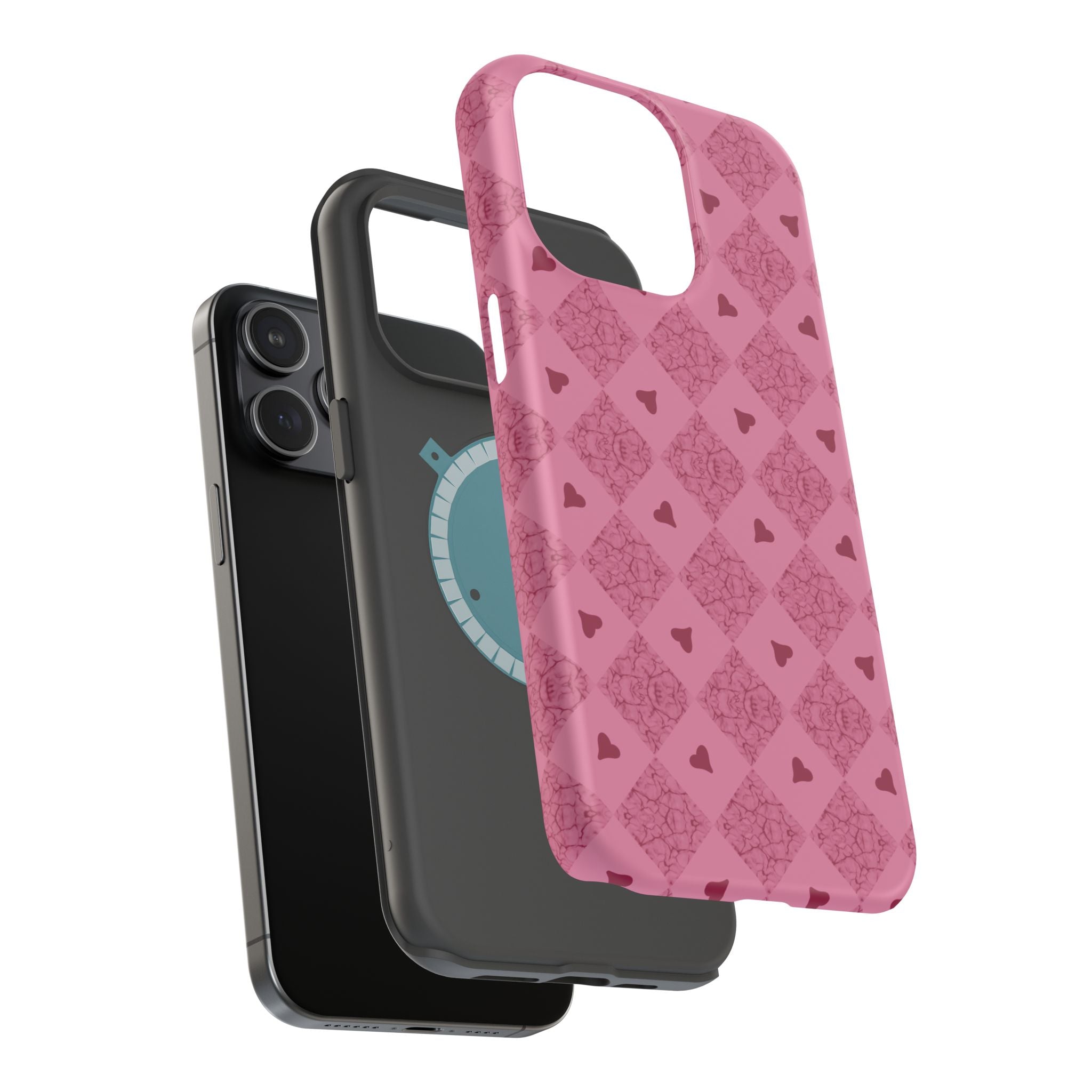 Pink Vintage Hearts Magnetic Impact-Resistant Phone Case