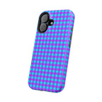 Phone Case — Blue & Purple Gingham Magnetic Impact-Resistant Case
