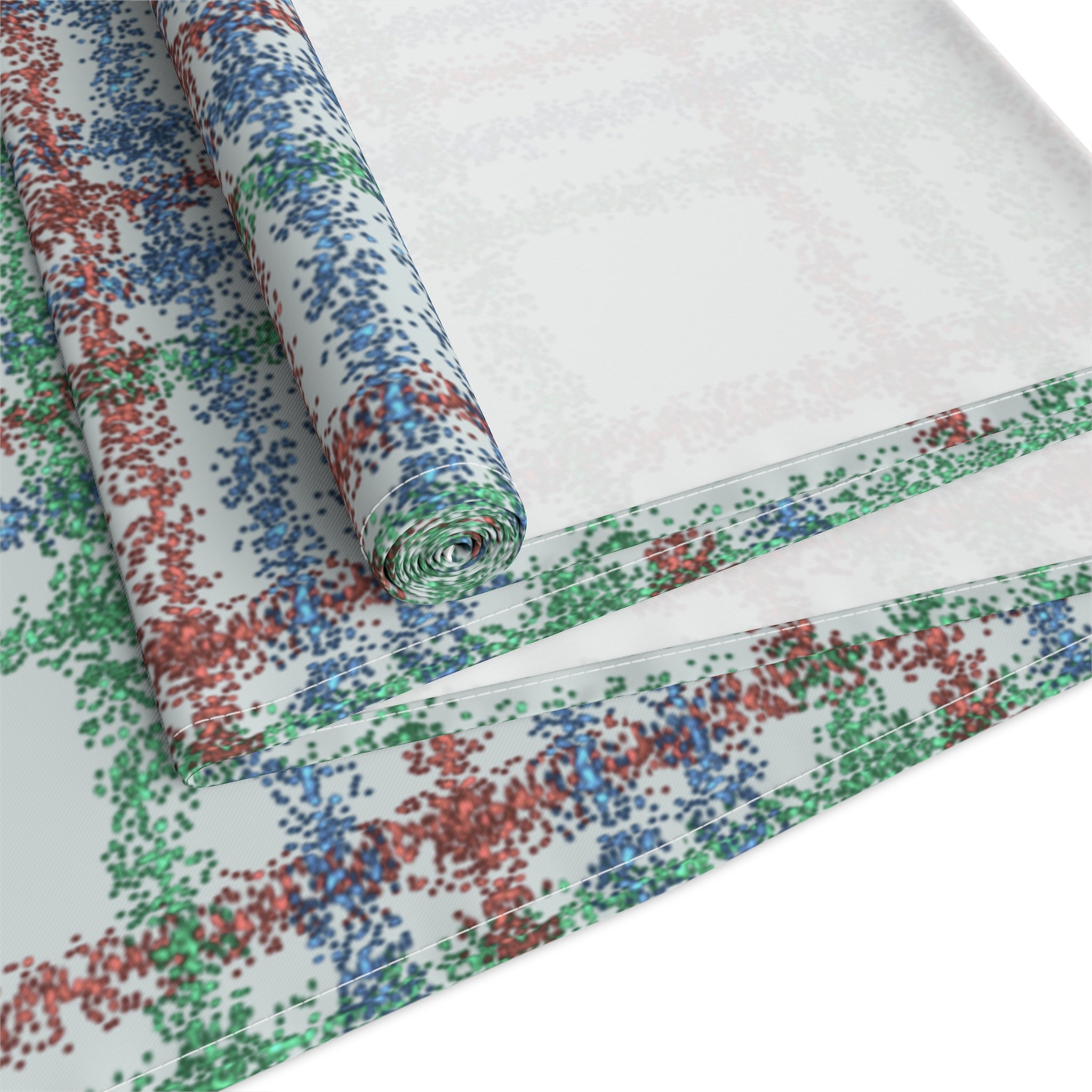 Festive Plaid Table Runner — Red, Green & Blue Holiday Plaid Cotton-Poly Blend