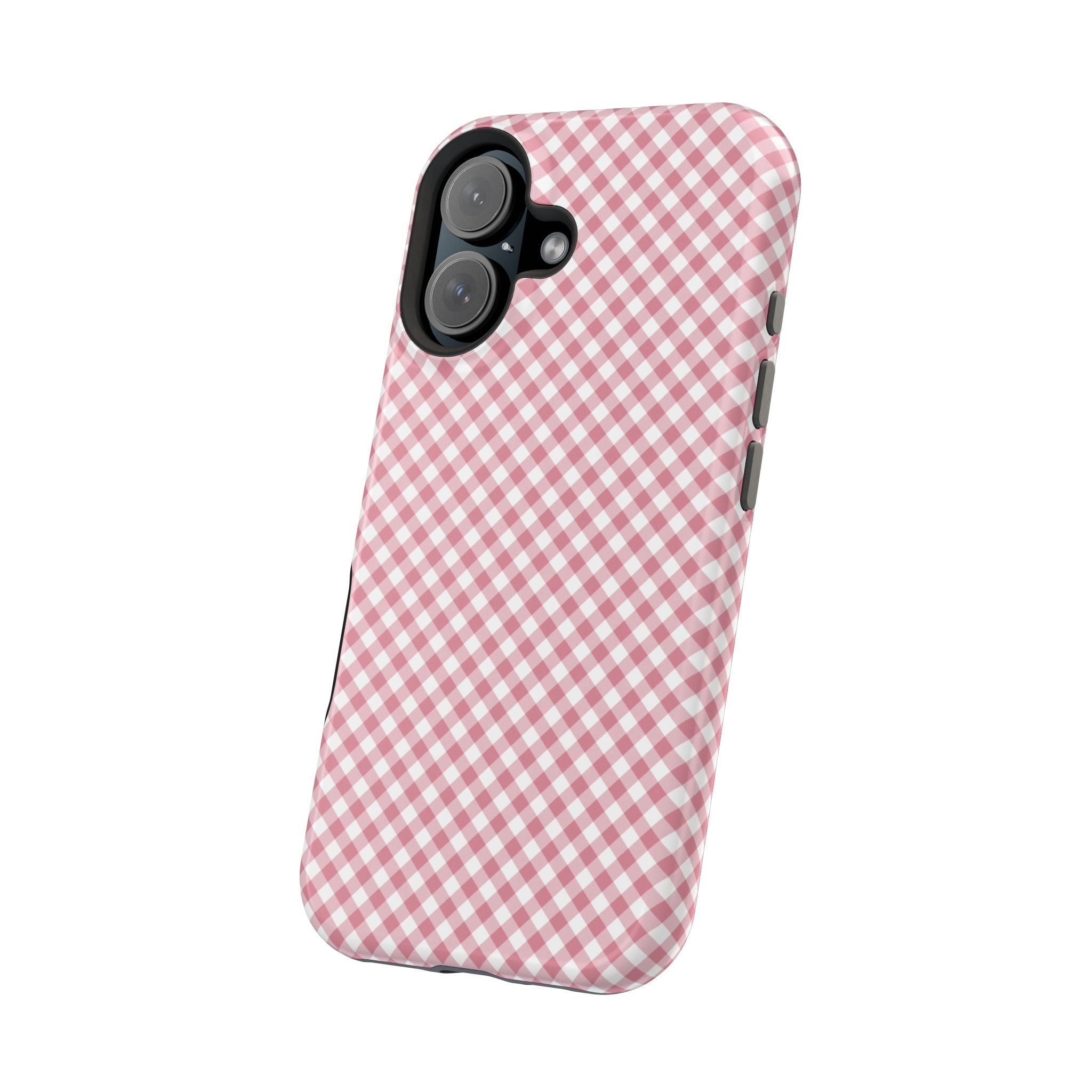Pink Gingham Magnetic Impact-Resistant Phone Case