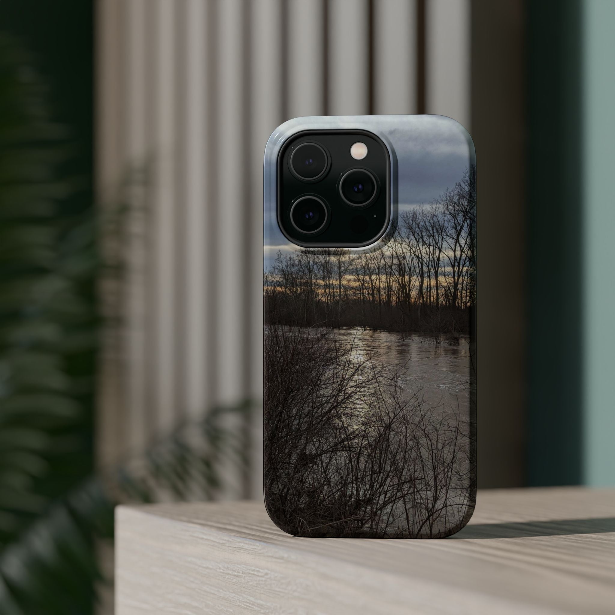 Phone Case — Moody Winter River Landscape Magnetic Impact-Resistant Case