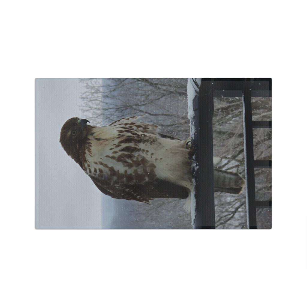 Hawk Photo Microfiber Tea Towel — Rustic Wildlife Kitchen Towel