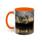 Sunset Reflection Coffee Mug — Forest Silhouette Accent Mug