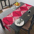 Pink Geometric Heart Table Runner