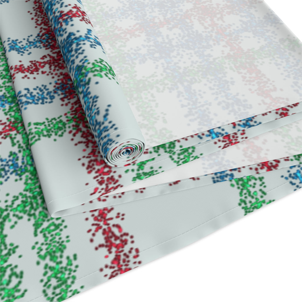 Festive Plaid Table Runner — Red, Green & Blue Holiday Plaid Cotton-Poly Blend