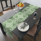 Green Geometric Floral Table Runner