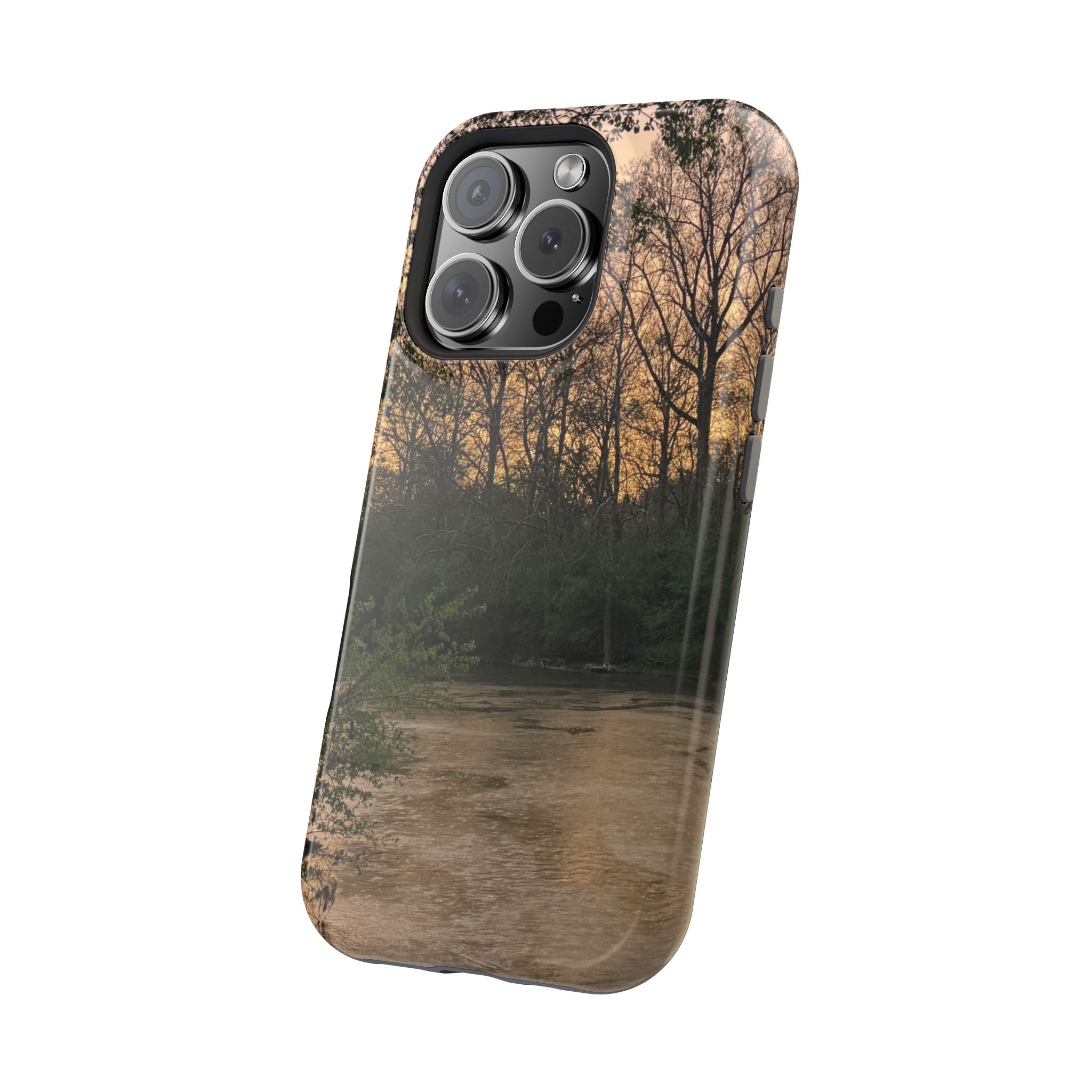 Nature River Sunset Phone Case — Magnetic Impact‑Resistant