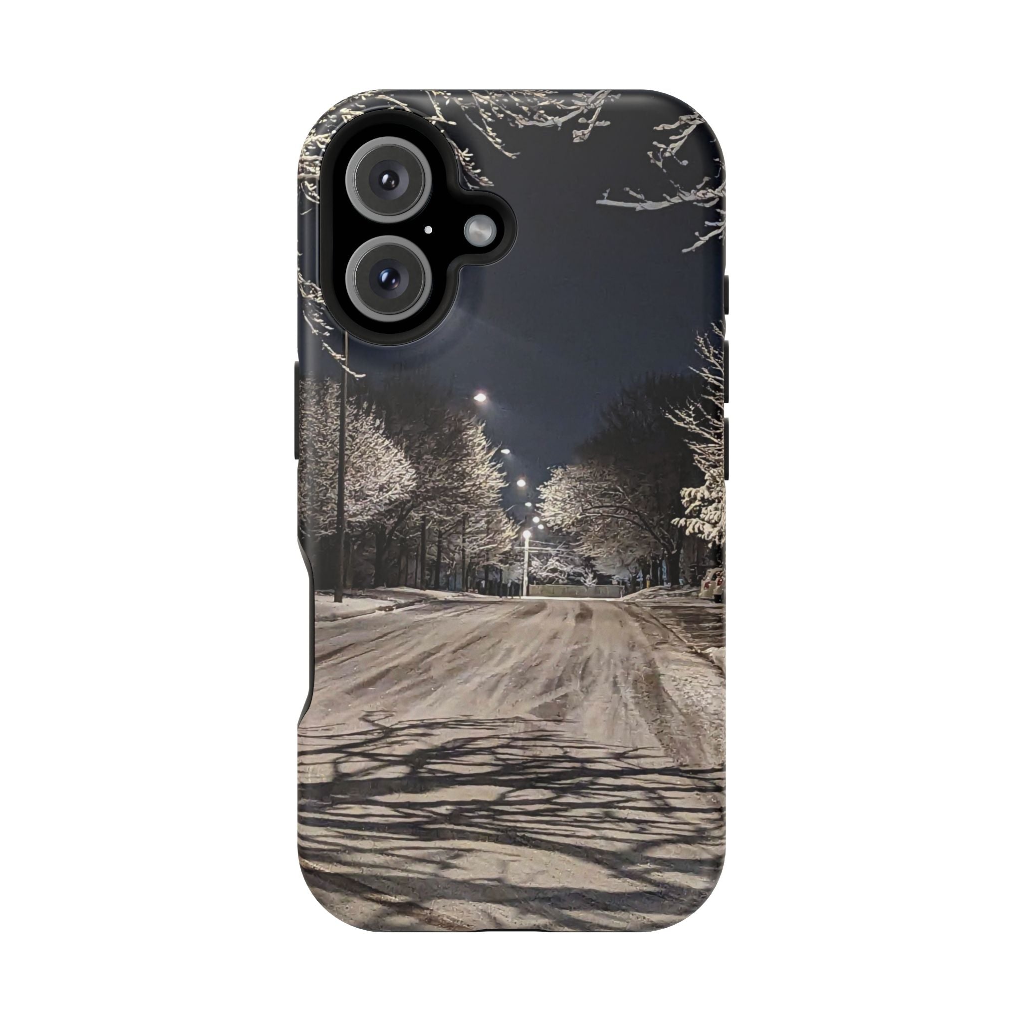 Winter Night Snow Road Magnetic Impact-Resistant Phone Case