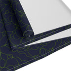 Geometric Starry Night Table Runner — Navy & Lime Cotton-Poly Blend